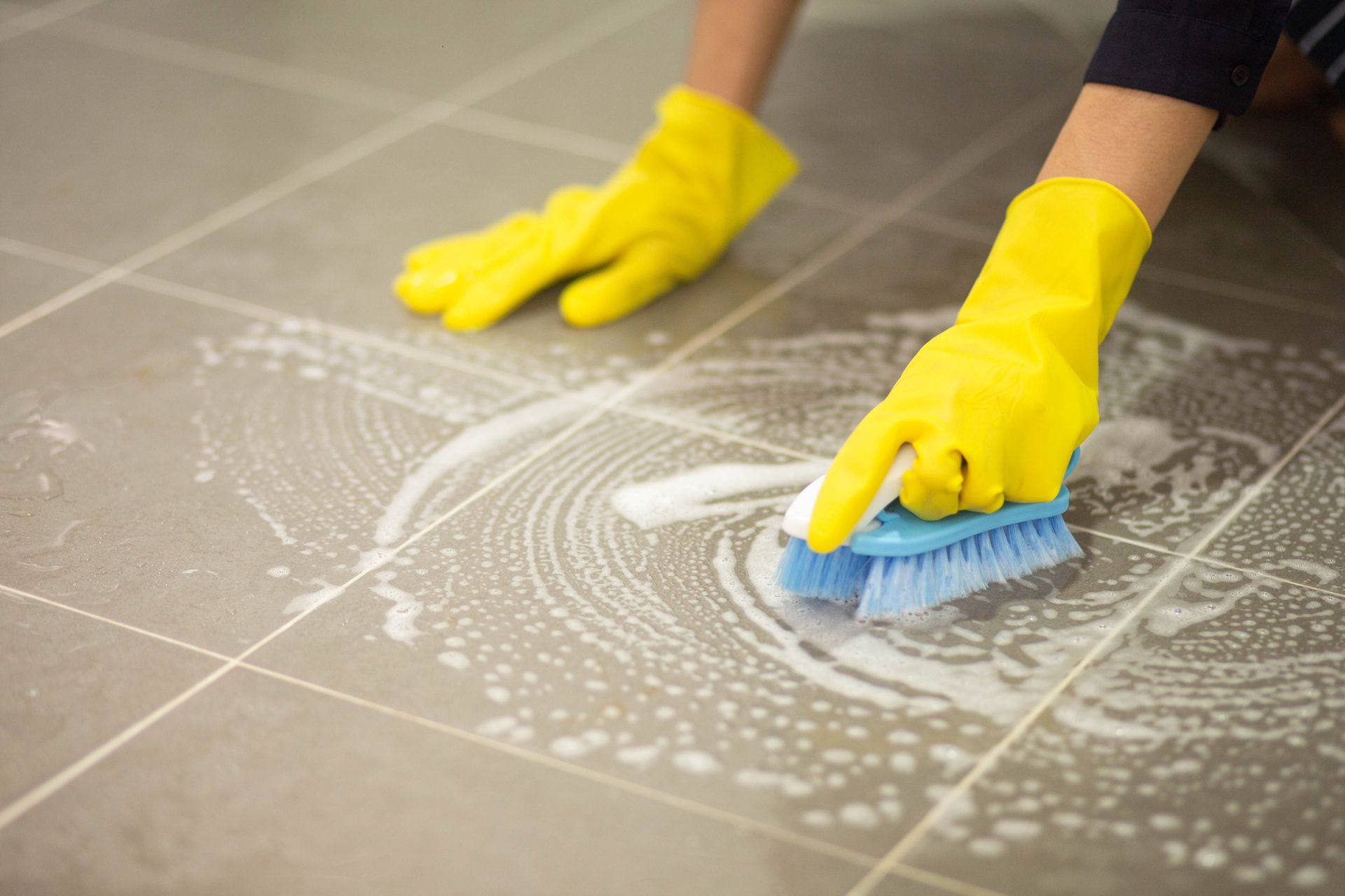 Brushing Floor Tiles