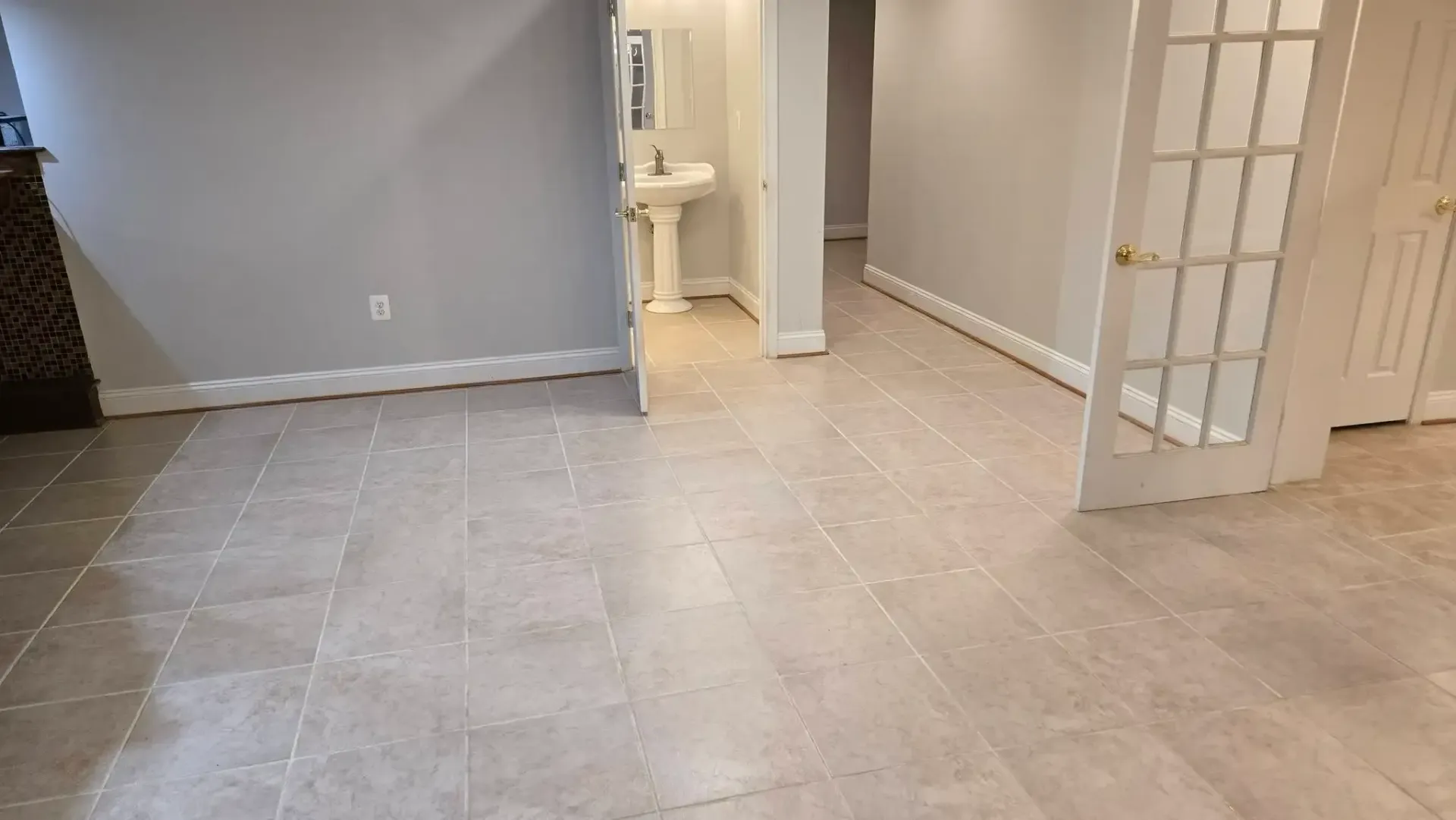 Polished tile and grout in a St. Mary's County interior