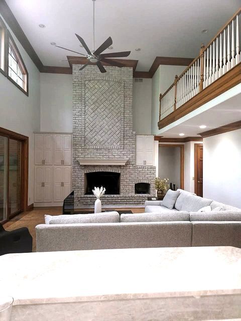 fireplace and bridk painting brick