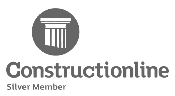 Constructionline Silver Member logo with gray pillar icon and text on white background