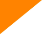Orange diagonal triangle over a white background.