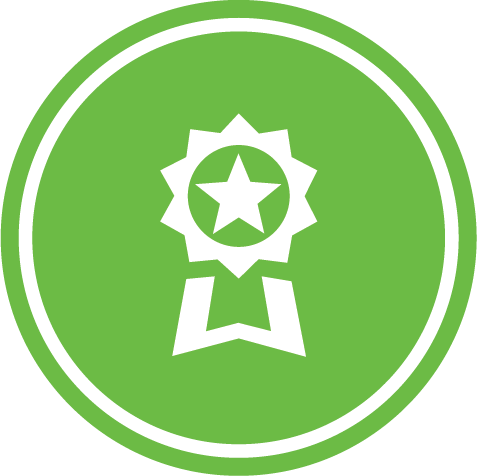 Blue shield icon with diagonal line, within a blue circle.