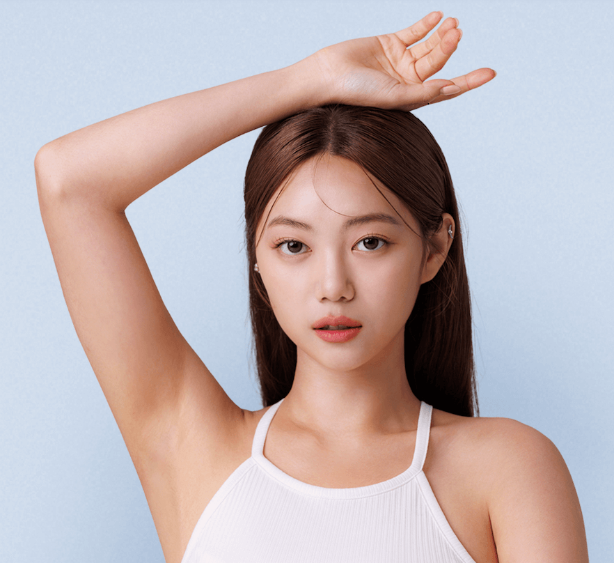 Woman with dry underarms after miraDry treatment in Korea - YAAN Clinic Gangnam, Seoul