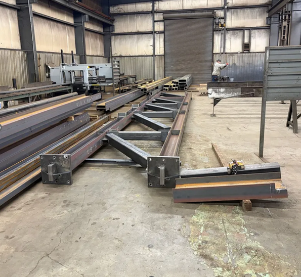 Fabricated steel stem plate from a Stem Plate Provider ready for column base installation