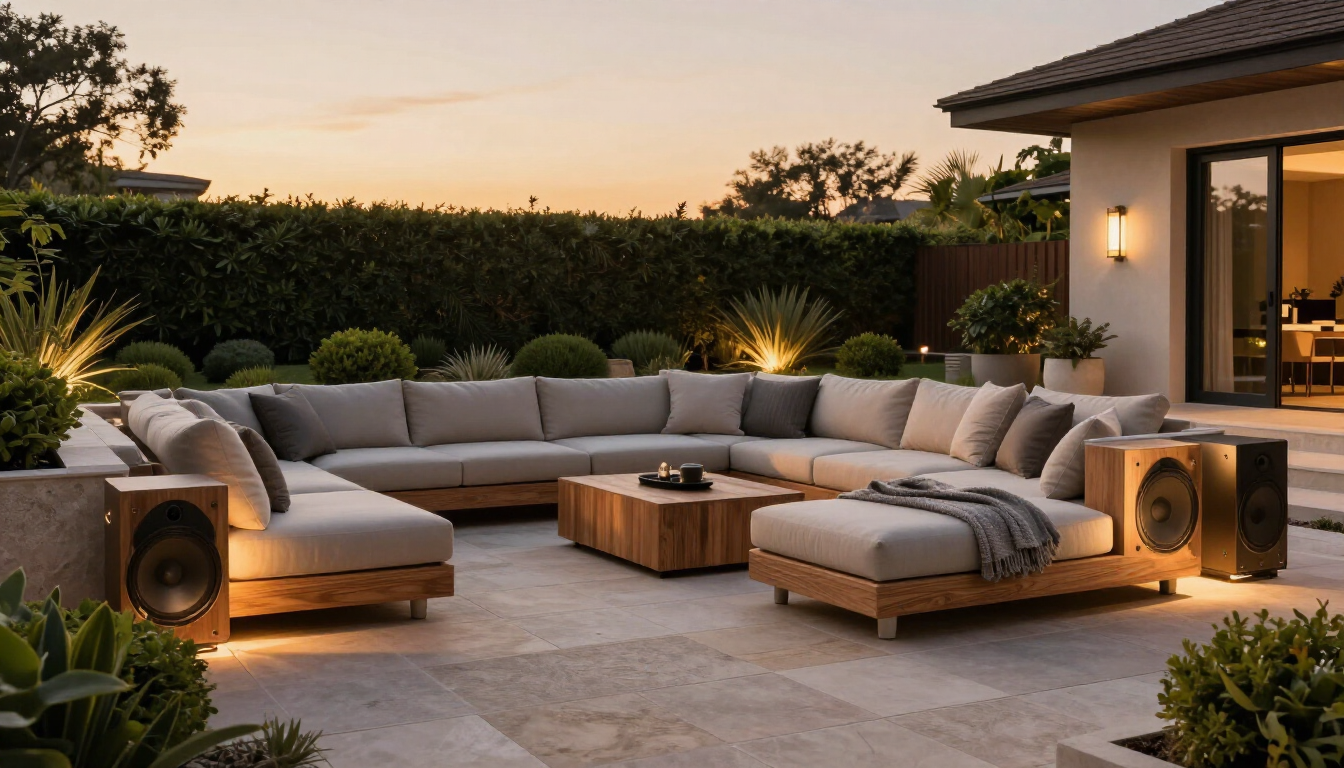 Sonance outdoor permanent speaker system for luxury landscape — Omaha NE