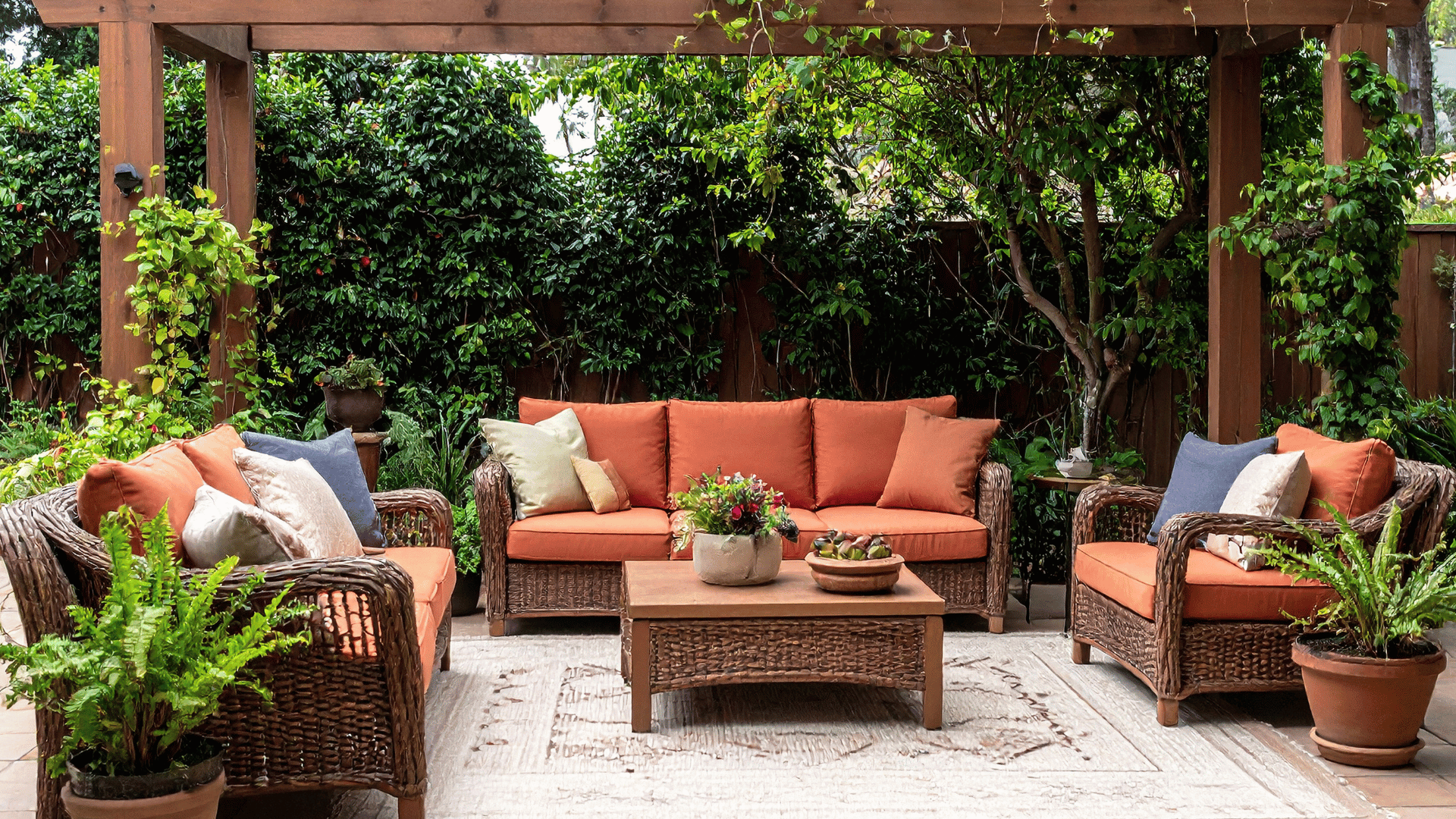 Completed backyard gazebo installation with screened seating and shaded outdoor gathering space