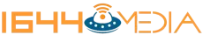 1644 Media logo with a UFO design, symbolizing out-of-this-world marketing