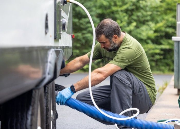 Man performing RV Pumping Service in Chico & Yuba, CA