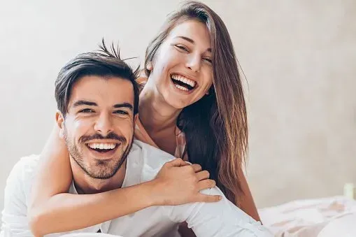close-up of a happy young couple