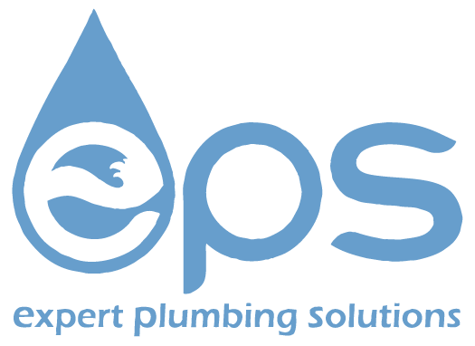 Blue logo: Water droplet with 