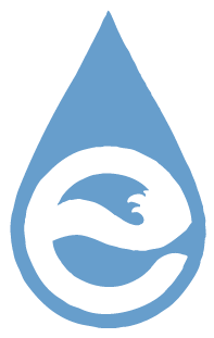 Light blue water droplet with an 