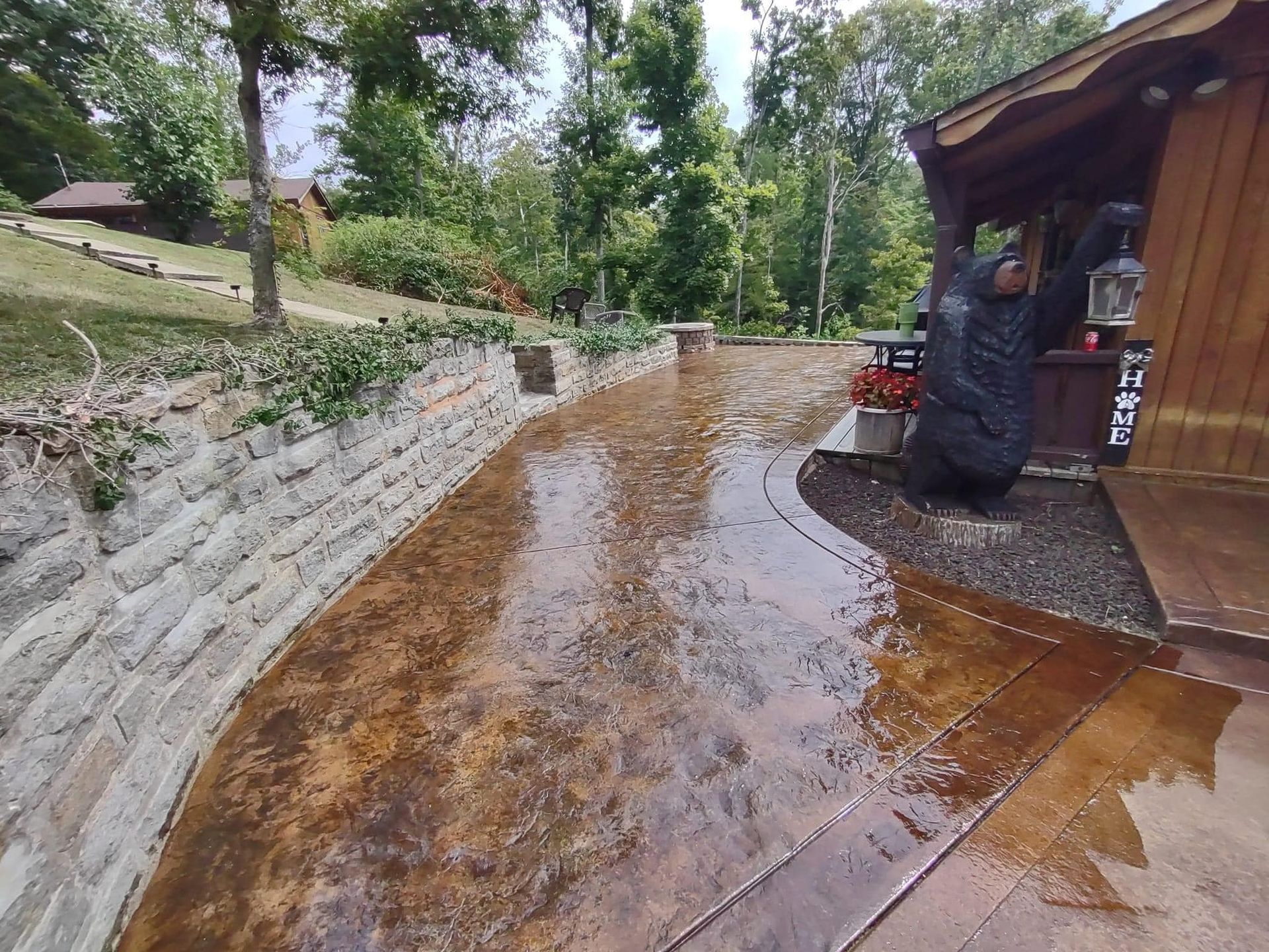A retaining wall 