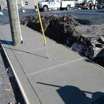 A concrete sidewalk 
