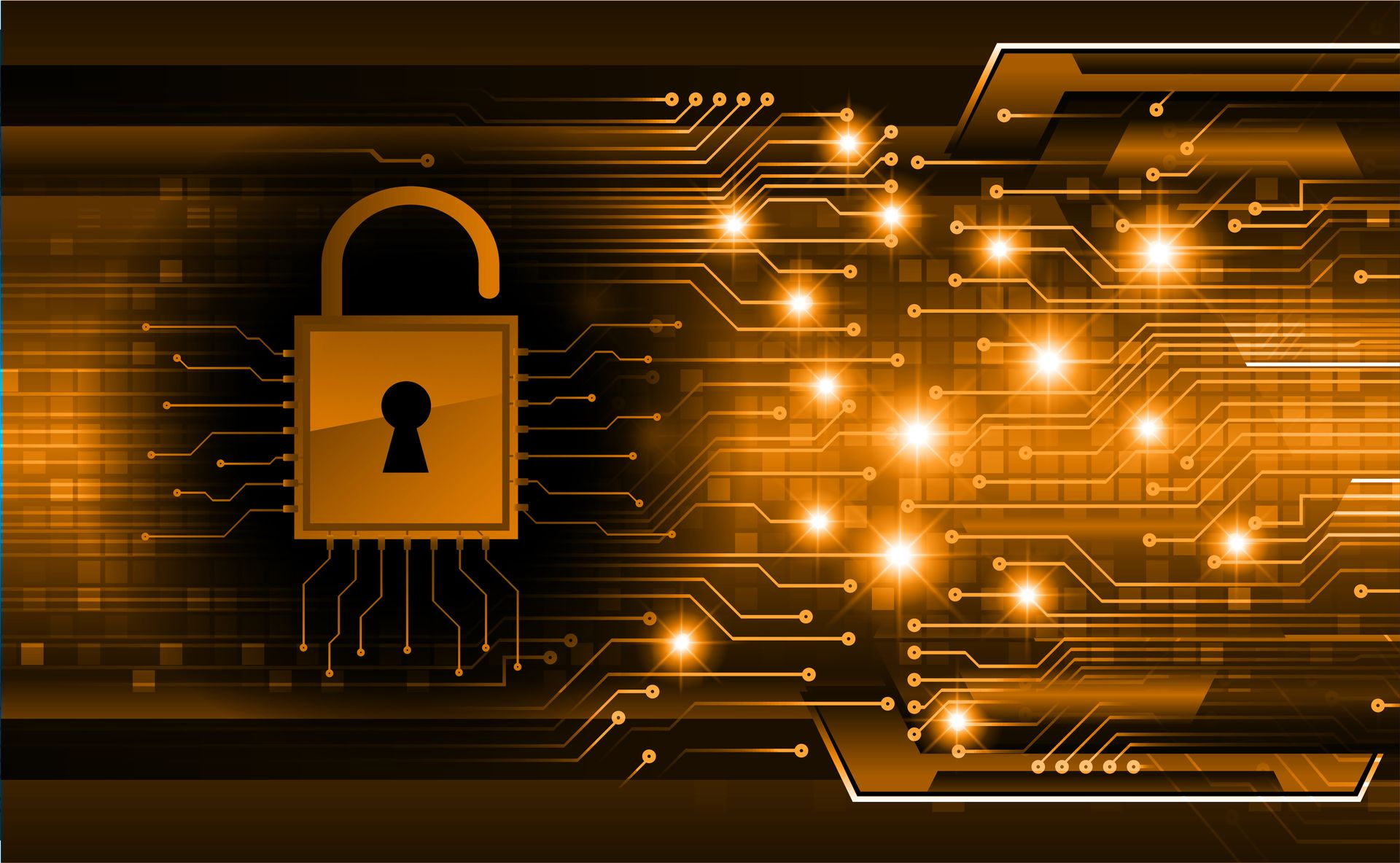 Digital Cybersecurity Padlock