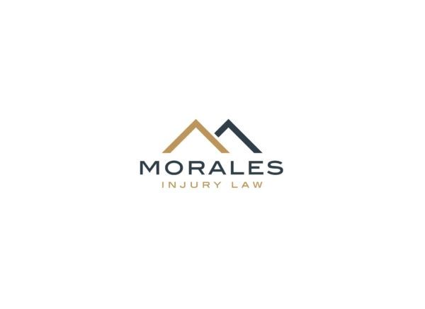 Morales Injury Law logo with gold and gray roofline icon on white background