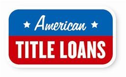 American Title Loans logo in blue and red with white text and stars