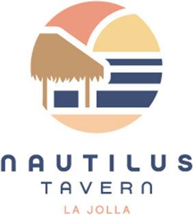 Nautilus Tavern logo with a beach hut, sunset colors, and blue waves, with “Nautilus Tavern” text below