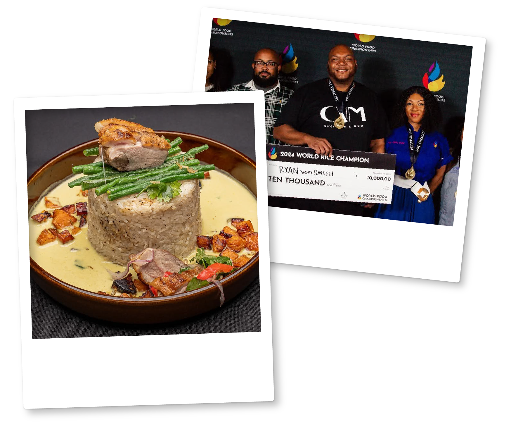 Chef Von winning the world rice competition