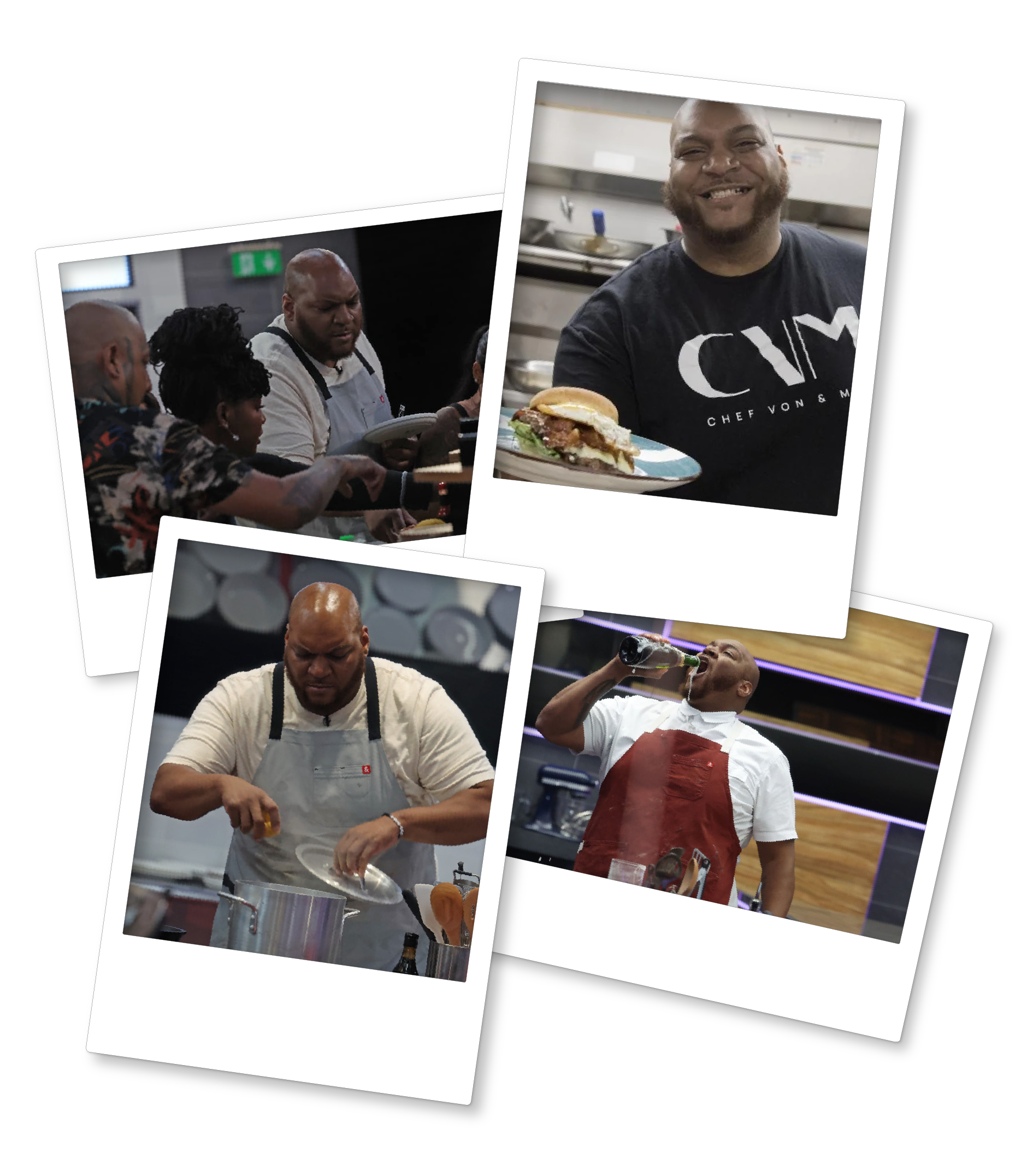 Photos of Chef Von in the kitchen