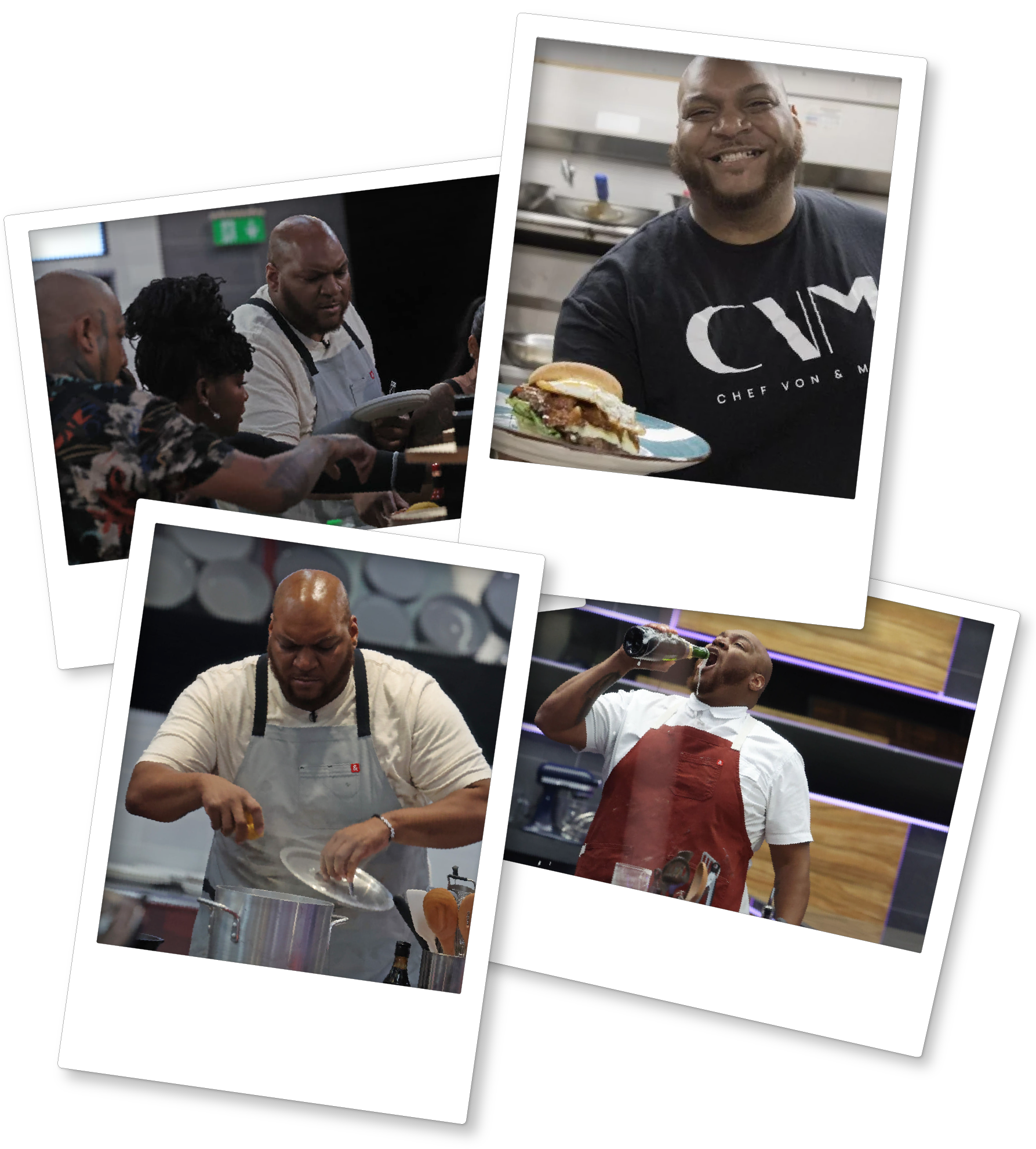 Photos of Chef Von in the kitchen