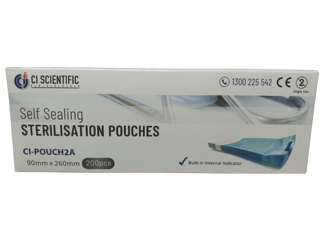 90mm x 260mm Autoclave Sterilisation Pouches (Self Sealing)