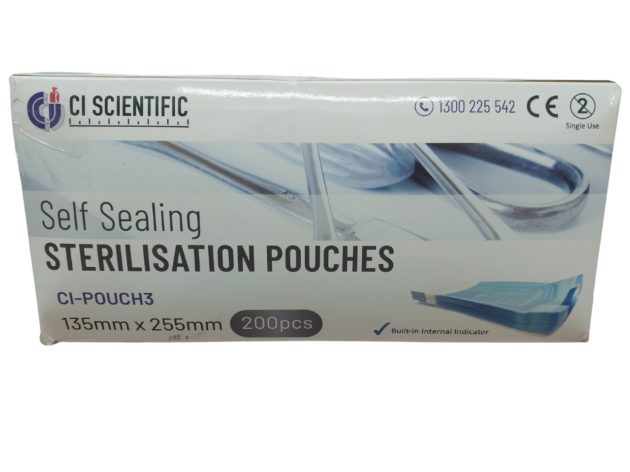 Large 135mm x 255mm Autoclave Sterilisation Pouches (Self Sealing)
