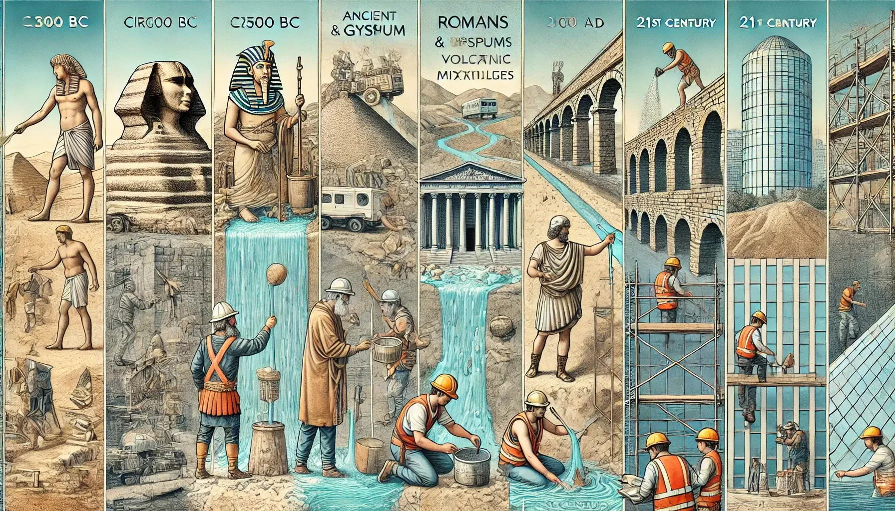 Illustration of the history of waterproofing