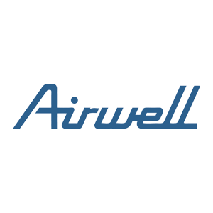 Logo Airwell blu su sfondo bianco