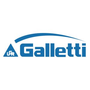 Logo Galletti in blu con un arco curvo e la piccola sigla UR su sfondo bianco.
