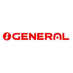 Logo GENERAL rosso con un'icona rossa stilizzata su sfondo bianco.
