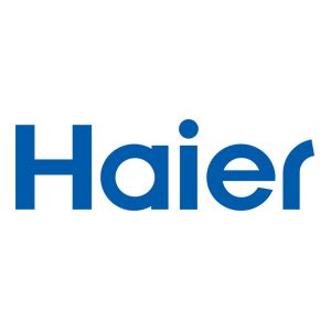 Logo Haier blu su sfondo bianco