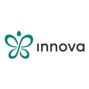Logo a forma di farfalla color verde acqua accanto alla parola