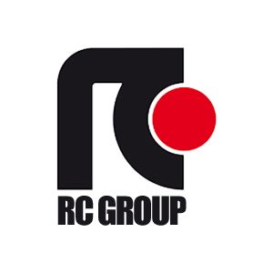 Logo del gruppo RC in nero con un cerchio rosso di contorno