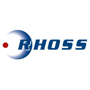 Logo RHOSS blu con un punto rosso su sfondo bianco