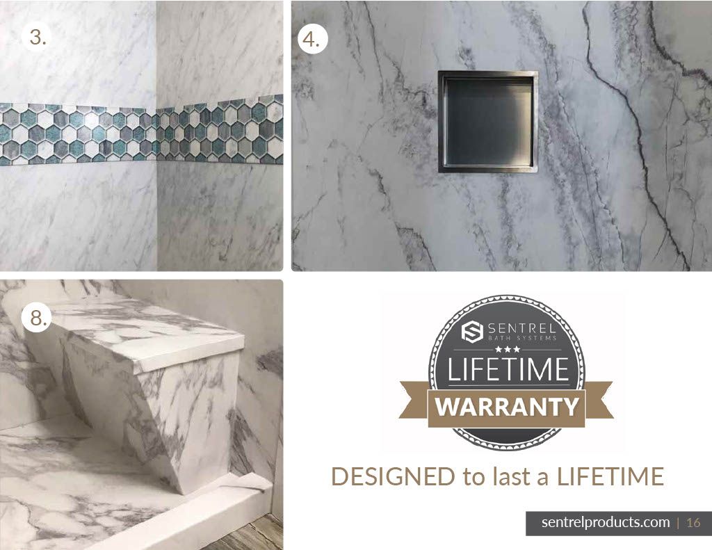 A picture of a bathroom with a lifetime warranty