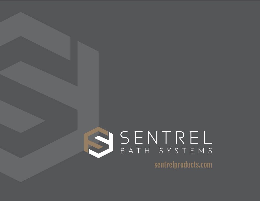 A gray background with the words sentrel bath systems on it