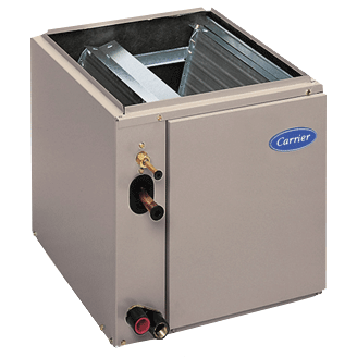 A clean Carrier brand HVAC evaporator coil for efficient cooling and heat exchange.