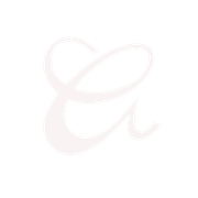 A stylized, light pink cursive letter 