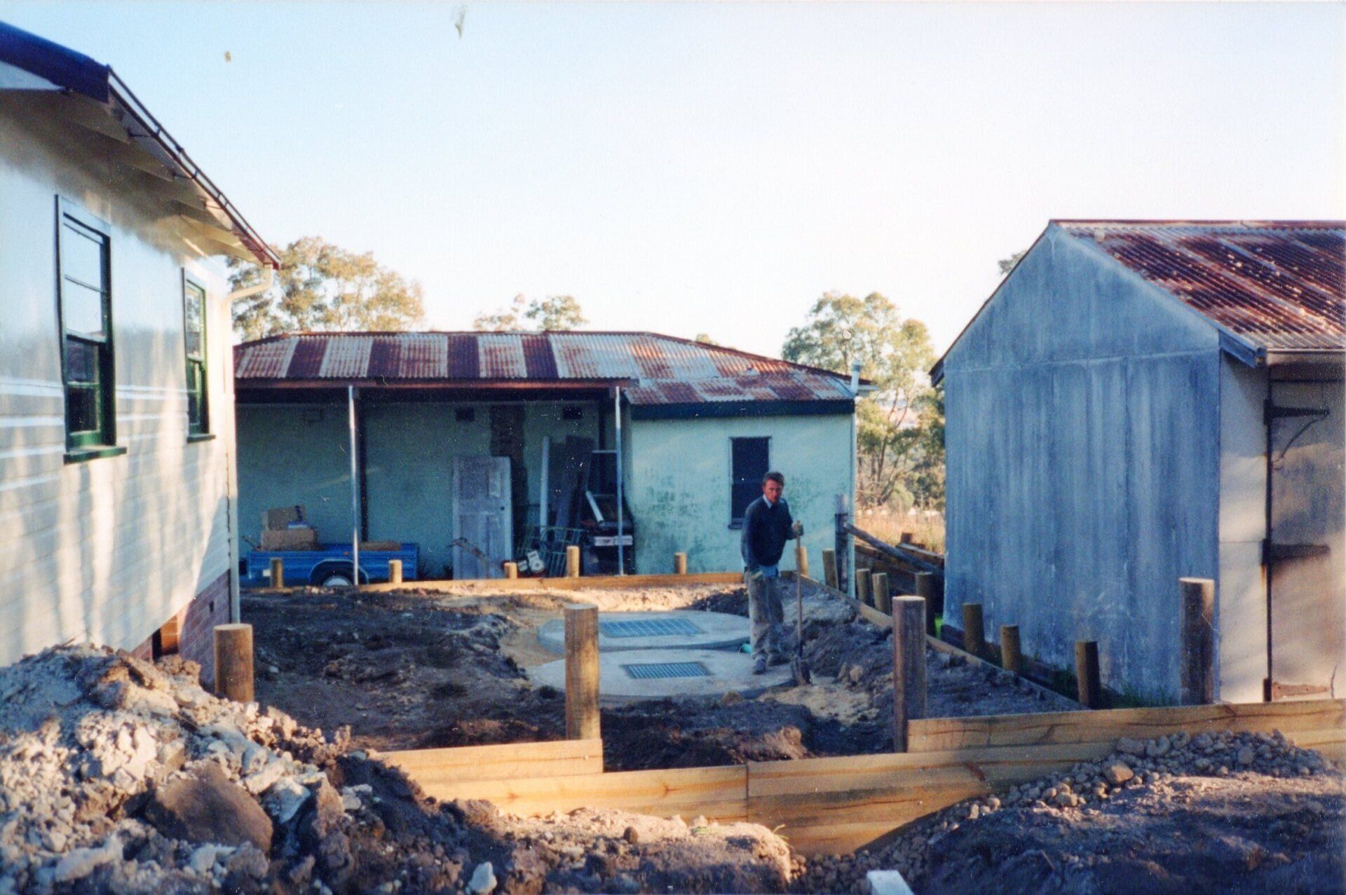 Worker Of Newcastle Wildflower Nursery On Construction Area — Newcastle Wildflower Nursery in About Us, NSW