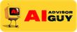 Animated yellow television with “AI” on screen walking toward “ADVISOR GUY” text.