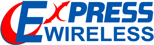 Express Wireless logo in red and blue with stylized “E” and “X” lettering