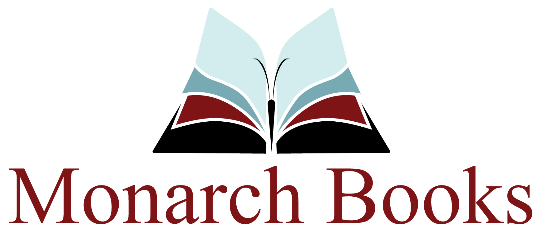 Monarch Books logo with a butterfly on it