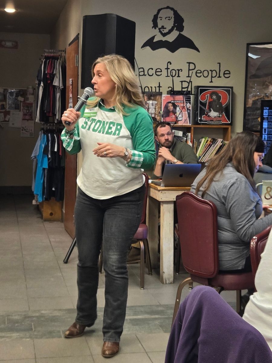 Tiffany Stoner delivers a speech