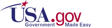 USA.gov logo with dark blue