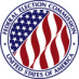 Emblem of the Federal Election Commission: Blue stars and red/white stripes, text