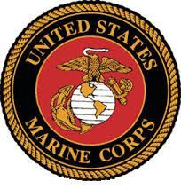 United States Marine Corps emblem: eagle on globe, anchor, gold, red, black.