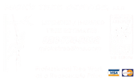Blank white payment screen with Visa and Mastercard logos in the bottom-right corner