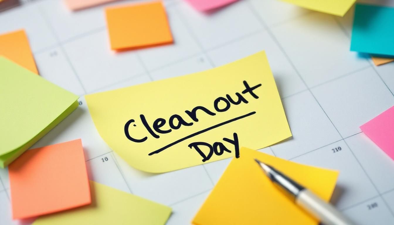 Yellow sticky note on calendar,