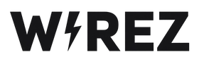 The word Wirez LLC is written in black on a white background with electric simbole.