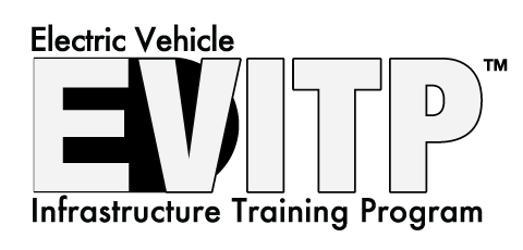 Logo for Electric Vehicle Infrastructure Training Program (EVITP). White and black text on a white background.
